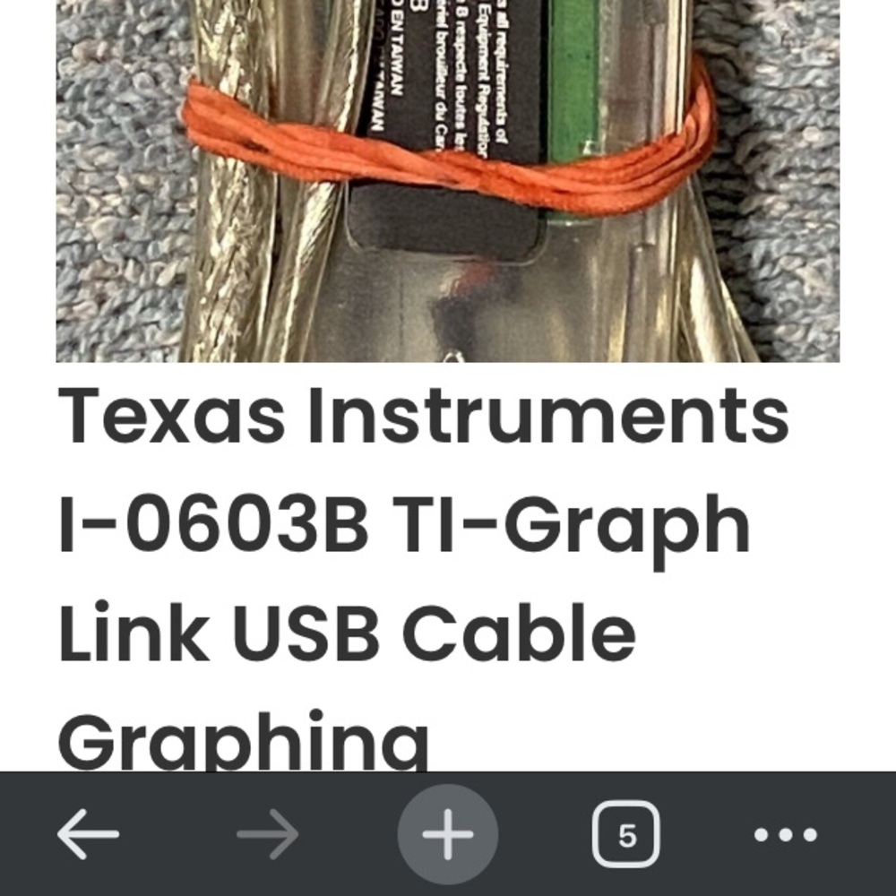 Texas Instruments Graph Data Link & USB Cable Set TI-83 Plus Graphing Calculator
